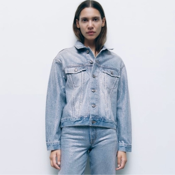 Zara Rhinestone Denim Jacket - Picture 5 of 6